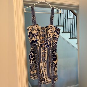 NWT Rachel Zoe Romper Size 8 - Royal Blue and White